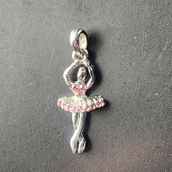 BALLERINA PINK RHINESTONE CHARM - Picture 1 of 4